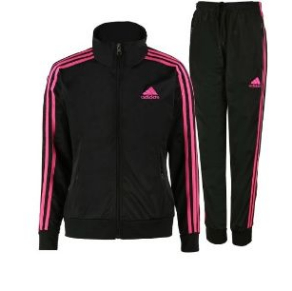 Brand New Women's X-small Adidas Black and Pink Tracksuit